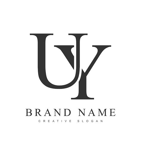 Uy trendy logotype template initial letter u and y classic font style ...