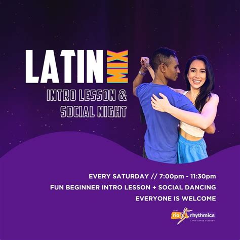 Saturday Night Latin Mix Social Night with Intro Lesson @ 7pm, 163 ...