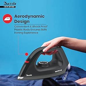 Buy Havells Dry Iron Dazzle 1100 Watts, Iron Press, Greblon Non Sick ...
