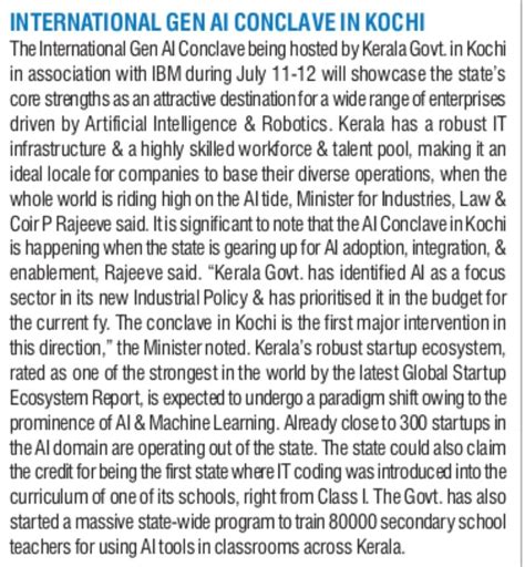 Invest Kerala | News in Print