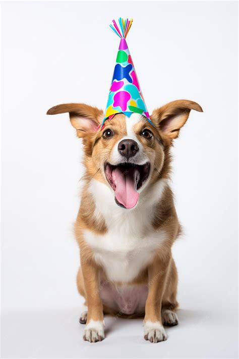 Premium Photo | Dog wearing a bright birthday hat