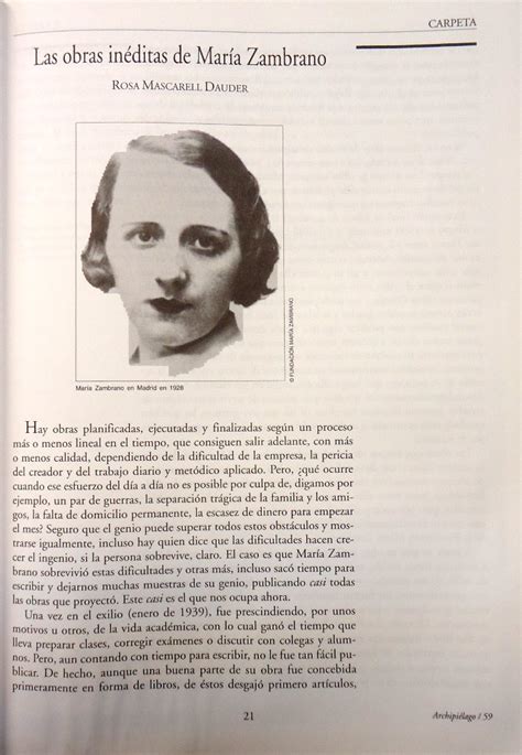 Las obras inéditas de María Zambrano - Rosa Mascarell Dauder