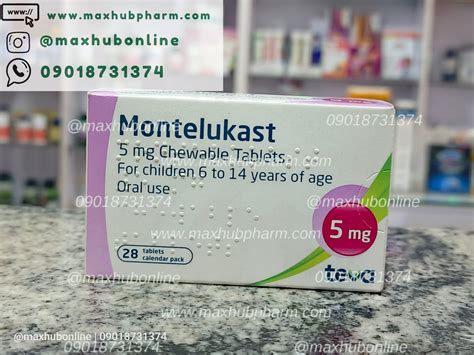 Montelukast 5mg Teva by 28 Chewable Tablets - Maxhub Pharmacy
