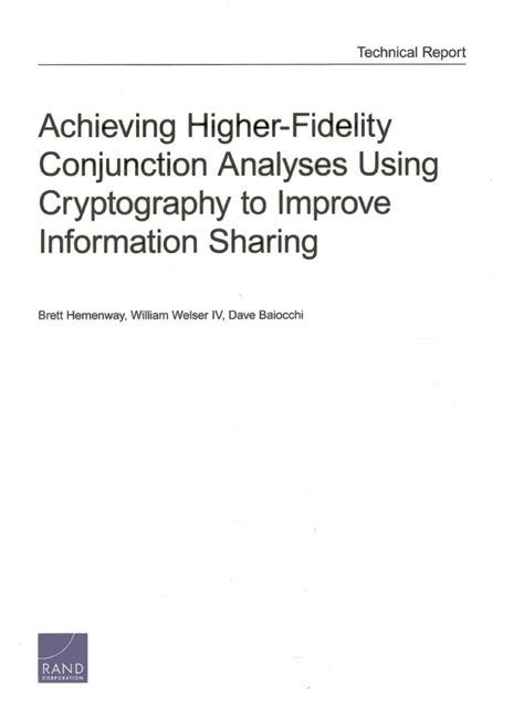 Buy Achieving Higher-Fidelity Conjunction Analyses Using Cryptography ...