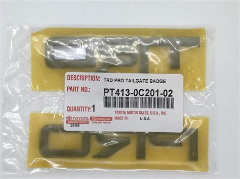 Buy Genuine Toyota Sequoia Black TRD PRO Tailgate Emblem PT413-0C201-02 ...