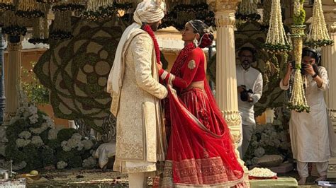 Netra Mantena Stuns In An Ethereal Red Lehenga As She Ties The Knot At ...