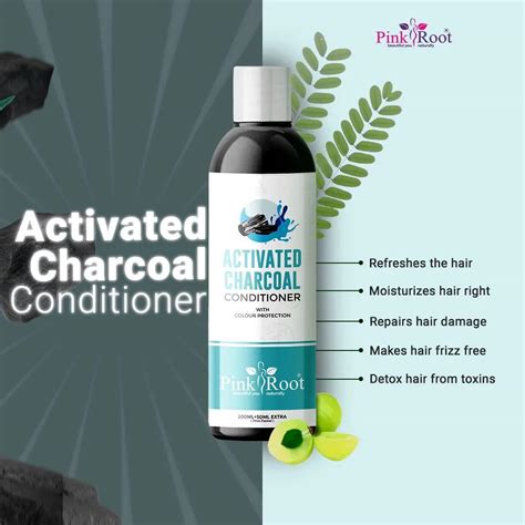 Pink Root Activated Charcoal Conditioner 250ml - for Cleansing Hair, R
