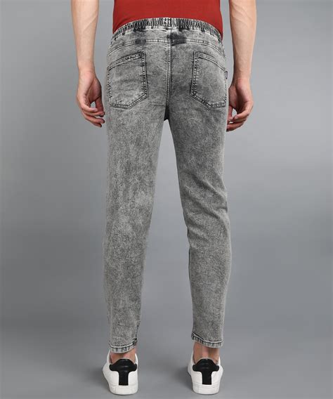 Men's Light Grey Regular Fit Washed Jogger Jeans Stretchable – Urbano ...
