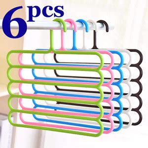 SELDOS 5 Layer Multipurpose for Clothes Plastic Shirt Pack of 5 Hangers ...