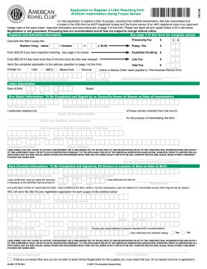 Fillable Online kennel club frozen semen form Fax Email Print - pdfFiller