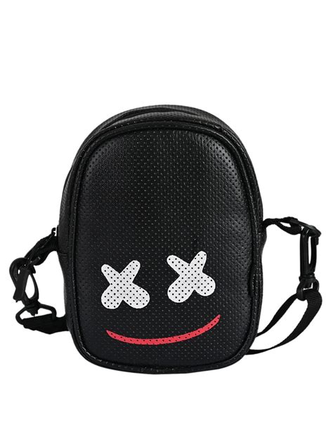BAGSTRAPP Marshmello Print Black colour unisex Sling Bag/Crossbody Bag ...