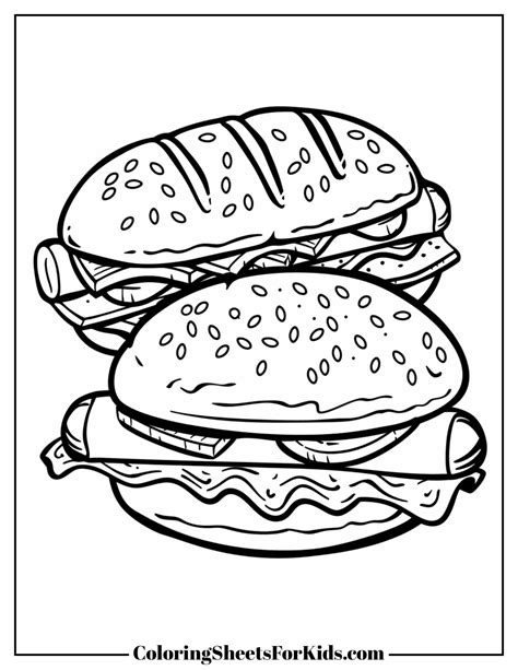 Hamburger Coloring Pages (Free Downloads) - Coloring Sheets For Kids