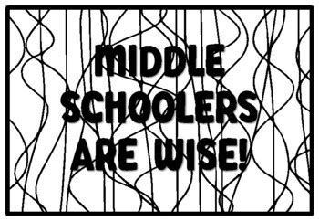 MIDDLE SCHOOLERS ARE WISE! Middle School Coloring Pages worksheet by ...