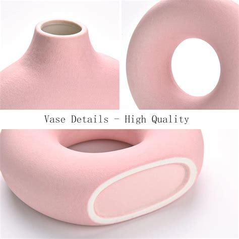 Buy Joynisy Donut Vase|Circle Hollow Vase|Modern Matte Ceramic Vase for ...