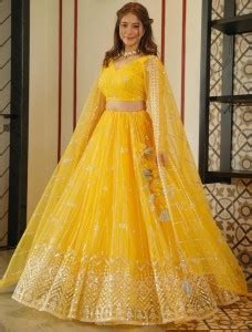 YOYO FASHION Embroidered Semi Stitched Lehenga Choli - Buy YOYO FASHION ...