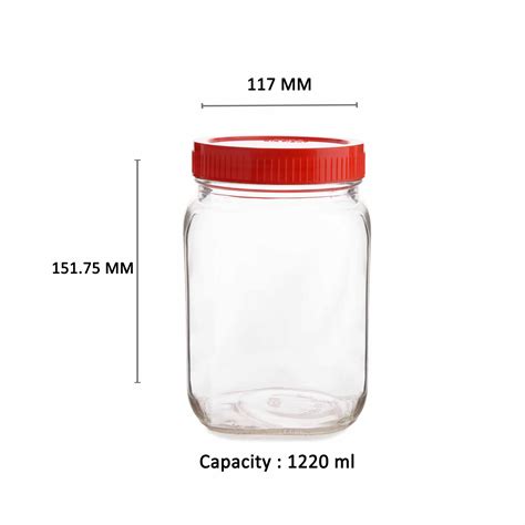 YERA Aahar Glass Storage Jars JS-3, 1420ml – Yera