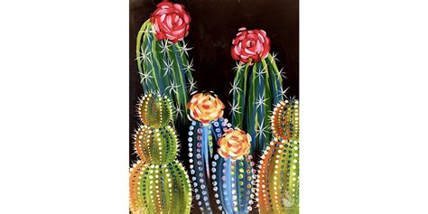 Glowing Cacti at Night - Paint and Sip in San Antonio | Classpop ...