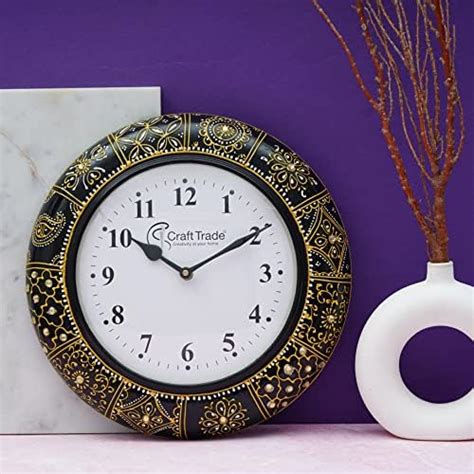 Buy RoyalsCart Floral Design Painting Wooden Antique Analog Wall Clock ...