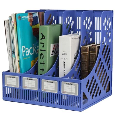 Buy Wish 4 Sections File Rack Plate Paper Magazine Holder Home Office ...