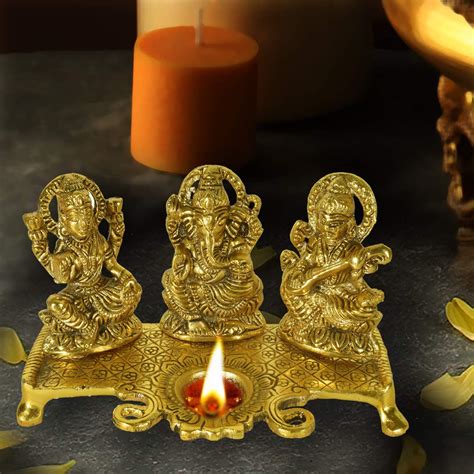 Laxmi Ganesh Saraswati Murti Idol Ganesh Diya – Diwali Home Decoration ...