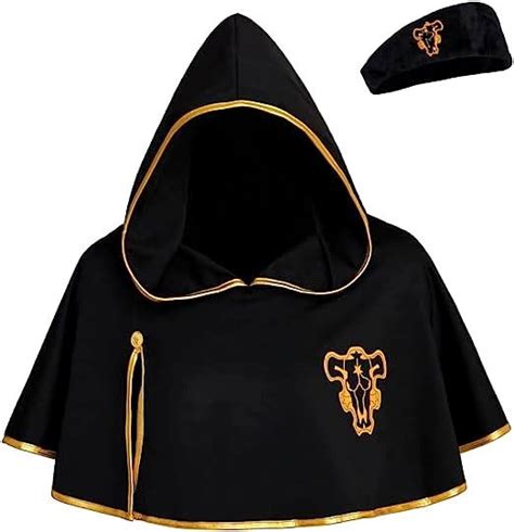 Buy Trunkin Cotton Blend Black Clover Cosplay Costume Antler Cloak ...