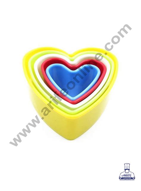 Cake Decor Plastic 5 pcs Heart Shaped Plastic Cookie Biscuit Pastry Fo ...
