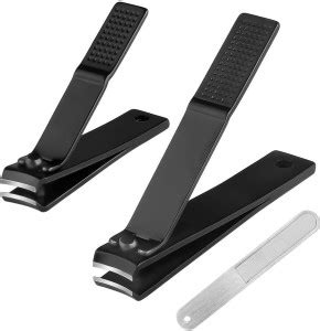 SYGA Nail Clipper Set - Black Stainless Steel Deluxe Fingernail and ...