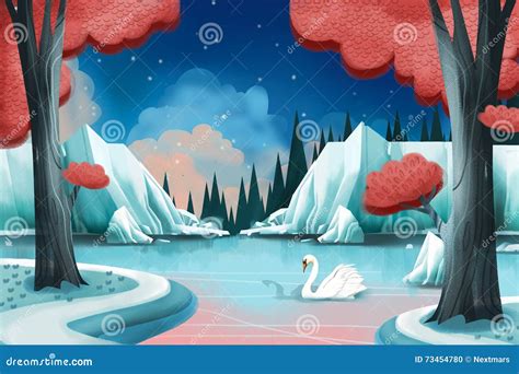 Creative Illustration and Innovative Art: Swan Lake. Stock Illustration ...