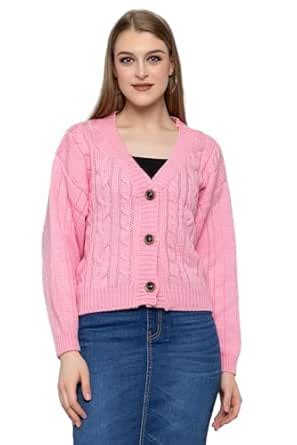 Buy Wear lusso Women Knitted Regular Fit V Neck Full Sleeve Self Design ...