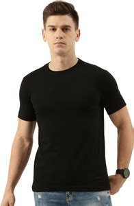 Bene Kleed Solid Men Round Neck Black T-Shirt - Buy Bene Kleed Solid ...