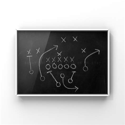 Chalkboard Football Play No. 3 Photo Print Boys Room decor | Etsy
