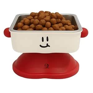 Foodie Puppies Pet Elevated Cat Bowl - (Fun Face Square Bowl ...