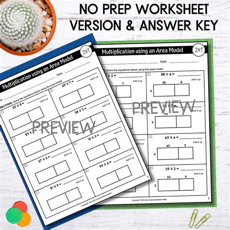 Area Model Multiplication 2-Digit by 1 Digit 的图像结果