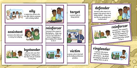 Roles within Bullying KS2 Word Cards with Definitions