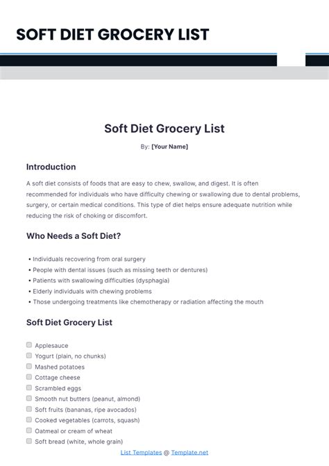 Free Grocery List Templates, Editable and Printable