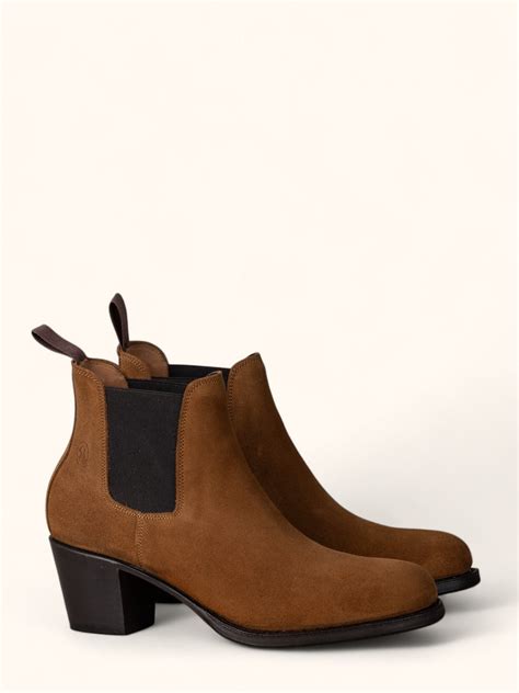Heeled Ankle Boot in Camel Suede – The Spanish Boot Company