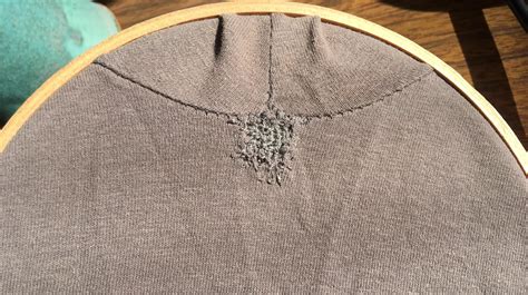 Darned one of those annoying tee shirt armpit holes. : r/Visiblemending