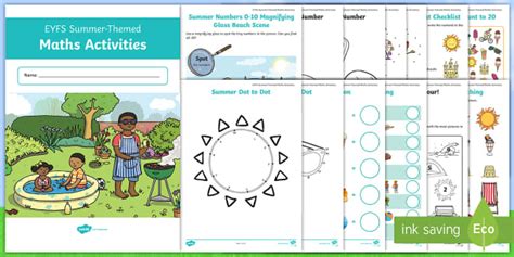 Summer Maths EYFS Themed Booklet | End of Year Maths