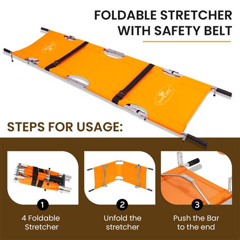 Foldable Soft Stretcher | Emergency Patient Transport with Safety Belt ...