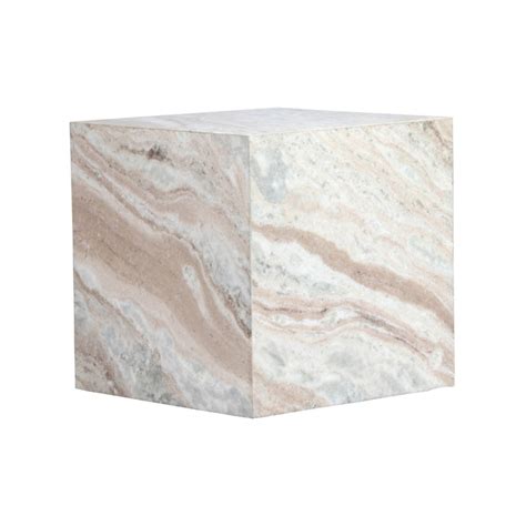 TOV Furniture Keira-Side Table 15-Inches W x 15-Inches H Natural Marble ...