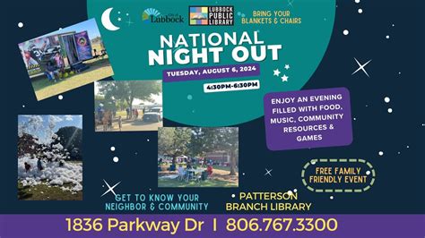 National Night Out at Patterson Branch Library, Lubbock Public Library ...