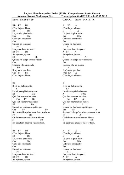 Image result for La Java Bleue Karaoke