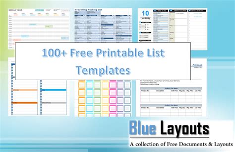 Image result for Printable List