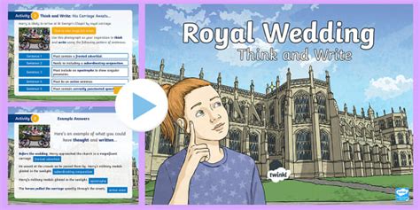 UKS2 Royal Wedding Think and Write PowerPoint (teacher made)