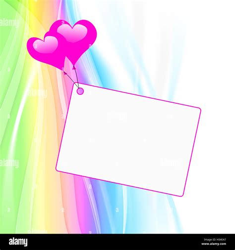 Heart Balloons On Note Means Valentines Card Or Dedication Stock Photo ...