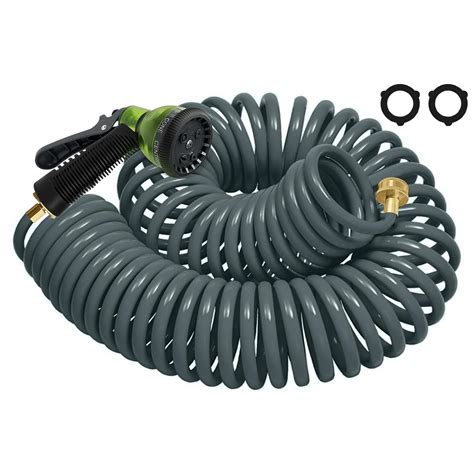 Amazon.com: Coil Hose 75FT EVA Coil Garden Hose With 3/4'' Brass Connector Coiled Water Hose ...