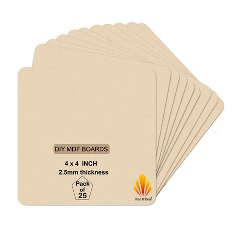 Square MDF Pine Wood 4 inch MDF Board for Art and Craft - 2.5mm ...