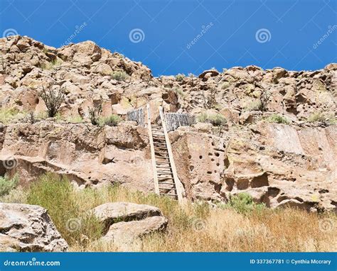 Puye Cliff Dwellings in Northern New Mexico Stock Image - Image of ...