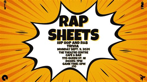 RAP SHEETS: Hip-Hop and RnB Trivia Night Sep 9, 2024 - NOW Toronto