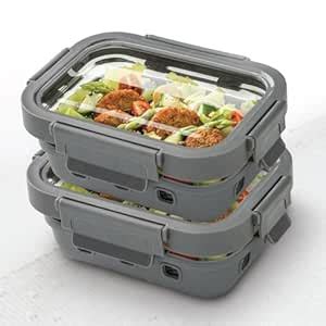 Buy Borosil Klip N Store Plus 2pc Set Rectangle Glass Food Storage ...